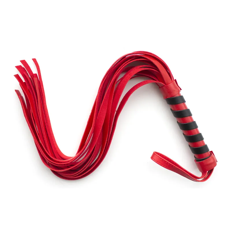 Black Diamond Bondage Co Red with Black Stripe Flogger  (Black/Red)
