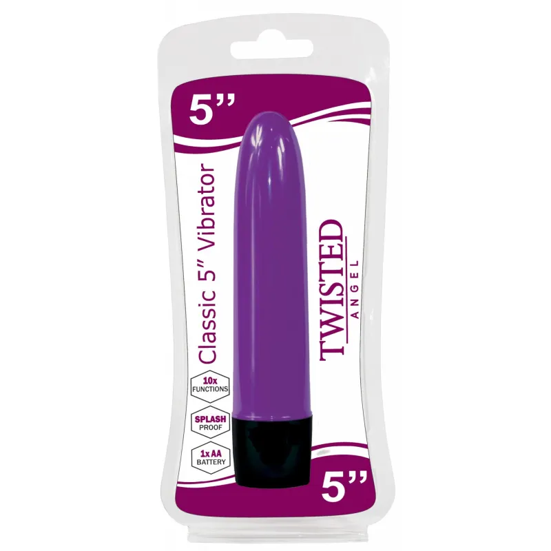 Twisted Angel Purple 5" Classic Vibrator  (Purple)