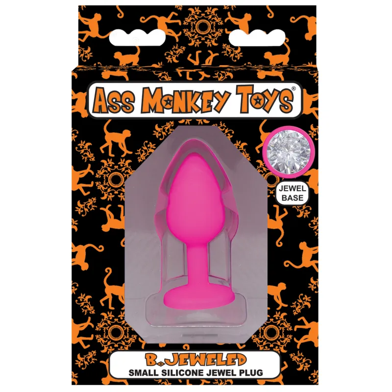 B.Jeweled Small Pink  Butt Plug (Pink, Small, Ass)