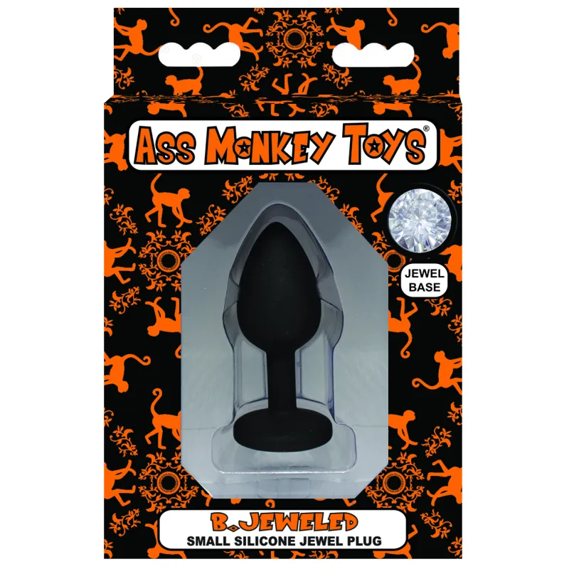 B.Jeweled Small Black Butt Plug (Black, Small, Ass)