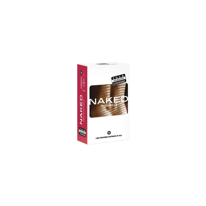 Four Seasons Naked Condoms Ribbed 12 Pack