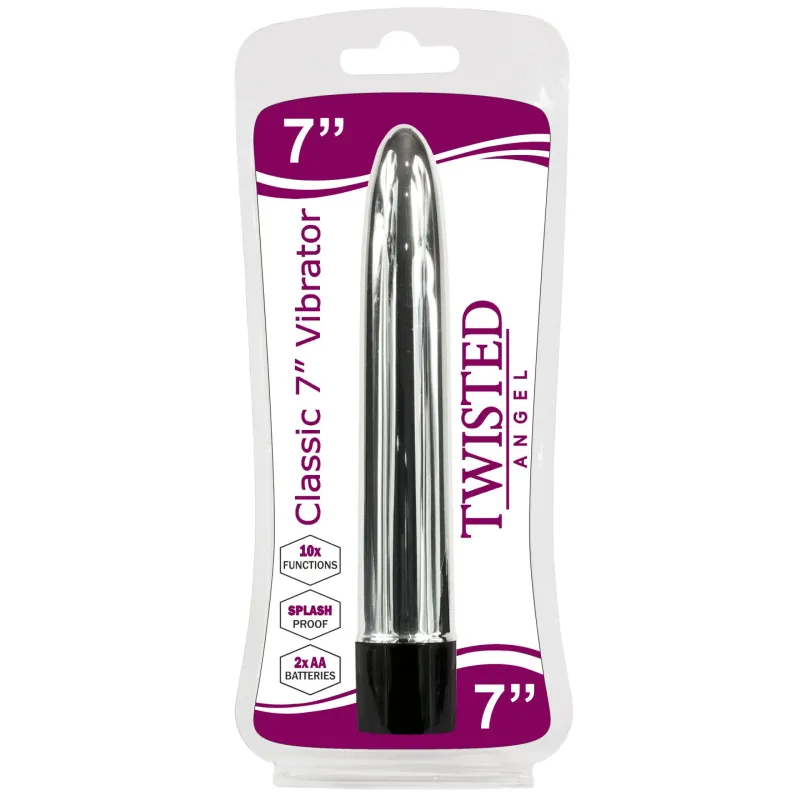 Twisted Angel 7" Classic Vibrator Silver (Silver)