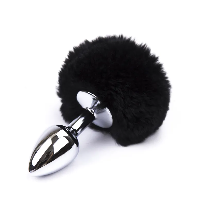 Black Bunny Tail Butt Plug