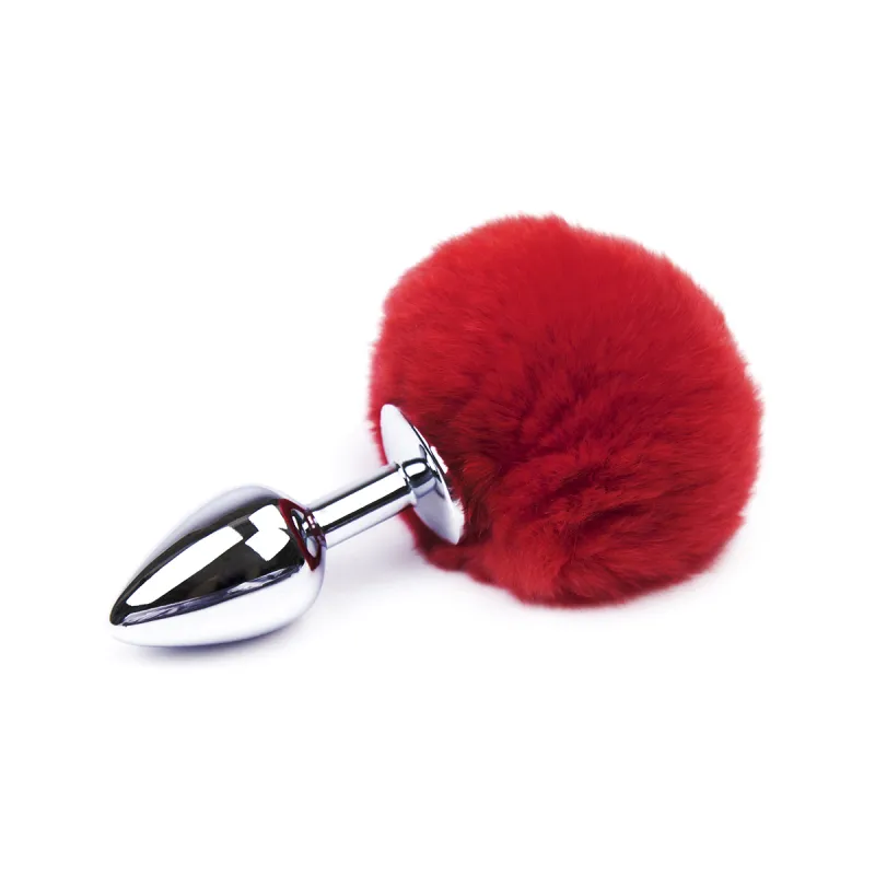 Red Bunny Tail Butt Plug (Red)