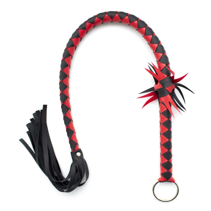 Black Diamond Bondage Co Stripe Flogger (Black/Red)