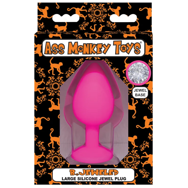 B.Jeweled Large Pink Butt Plug (Pink, Large, Ass)