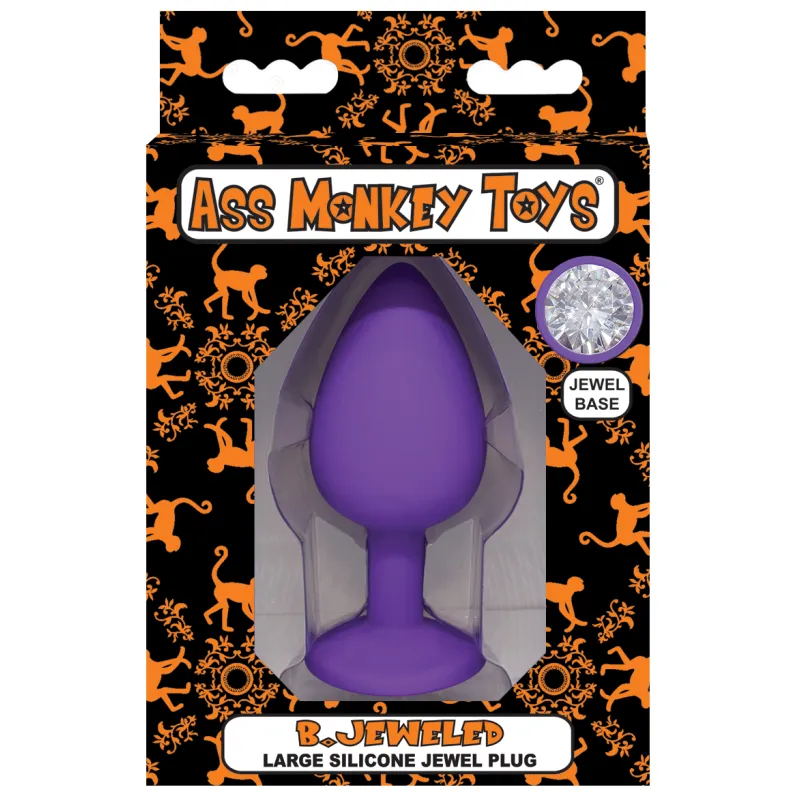 B.Jeweled Large Purple Butt Plug (Purple, Large, Ass)