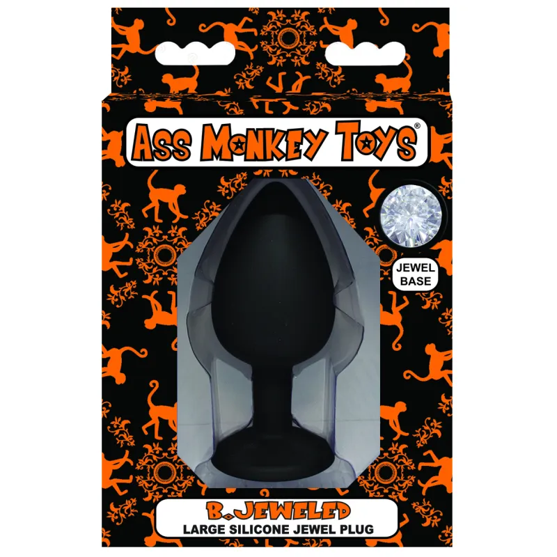 B.Jeweled Large Black Butt Plug (Black, Large, Ass)