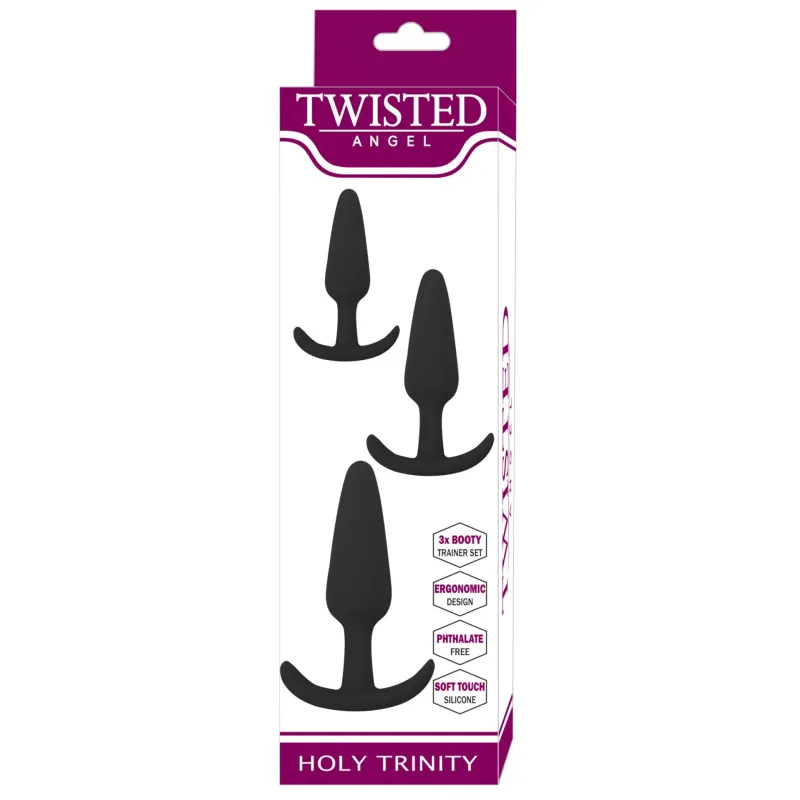 Twisted Angel Holy Trinity Butt Plug Trainer Set - Black (Black)