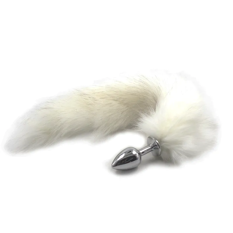 Black Diamond Bondage Co Black Fox tail Butt plug (White)