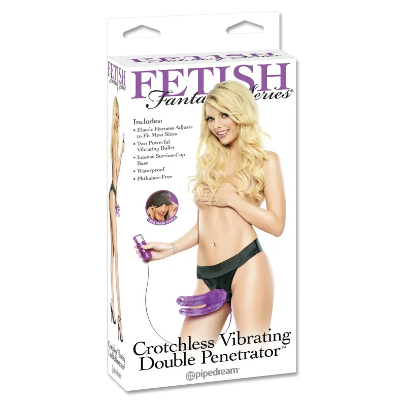 Fetish Fantasy Series Crotchless Vibrating Double Penetrator (Black)
