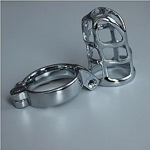 Deluxe Lockable Chastity Cock Cage (Silver)
