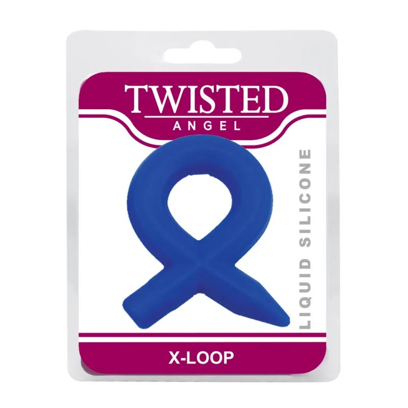 Twisted Angel X-Loop Blue Cock Ring (Blue)