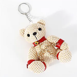Bondage Teddy Bear Keyring Red