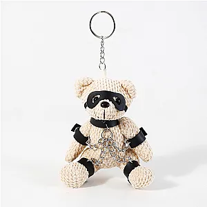 Bondage Teddy Bear Keyring Black