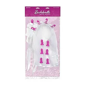 Bachelorette Party Favours Pecker Veil and Wand Set