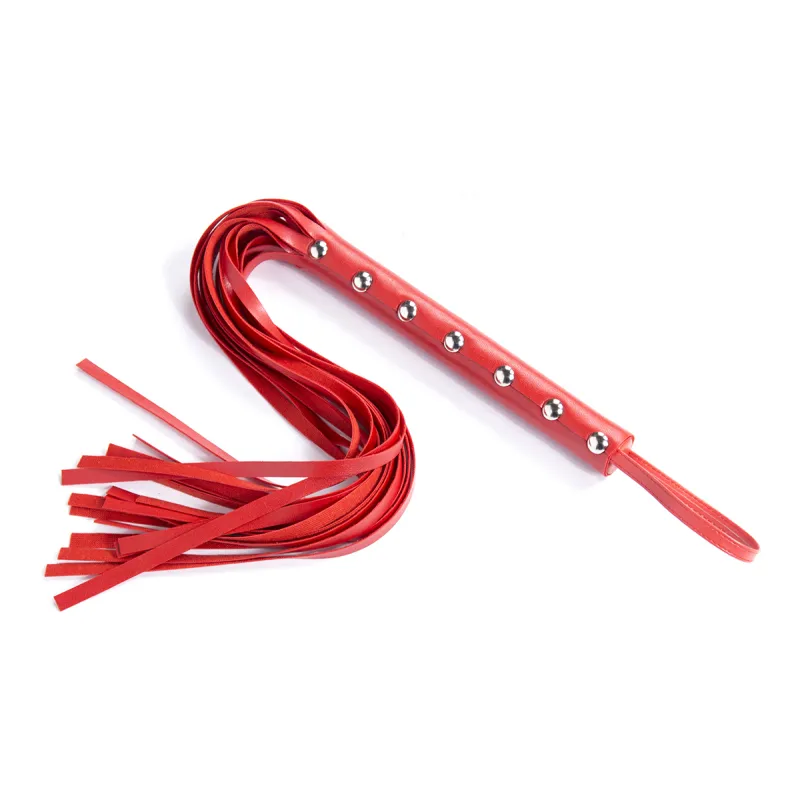Black Diamond Bondage Co Red Studded Flogger (Red)